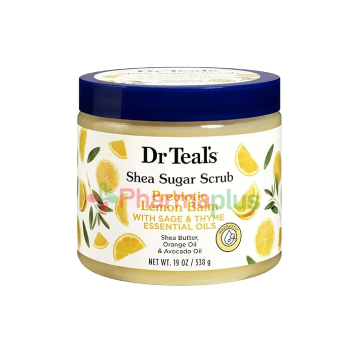Dr Teals Shea Sugar Scrub Prebiotic Lemon Balm 538g